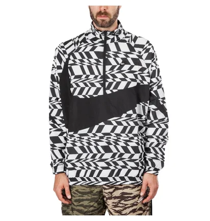 Nike AOP Swoosh Woven Halfzip Jacket (weiß / schwarz)