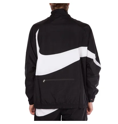 Nike NSW Swoosh Woven Halfzip Jacket (Schwarz / Weiß)