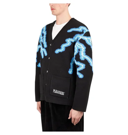 Pleasures Volt Jacquard Cardigan (Schwarz / Blau)