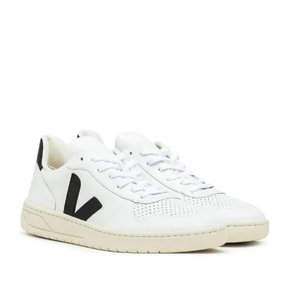 Veja V-10 Leather (Weiß / Schwarz)