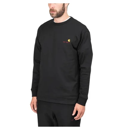 Carhartt WIP American Script Longsleeve (Schwarz)