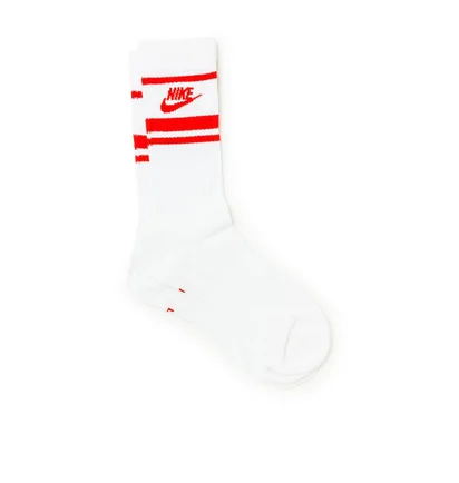 Nike Essential Crew Socks 3 Pack (Weiß / Rot)
