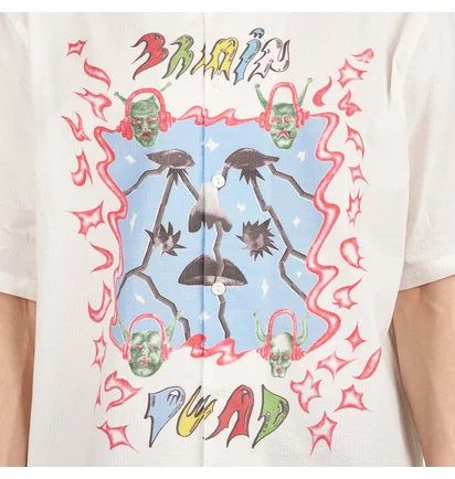 Brain Dead Devil Ears Short Sleeve Button Up Shirt (Multi)