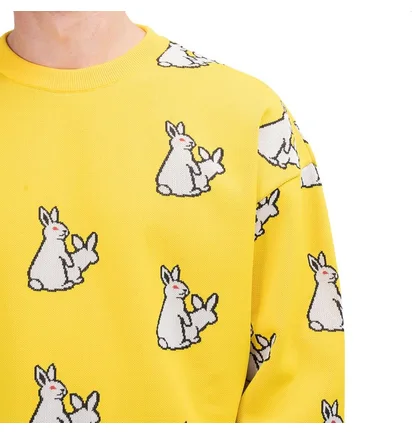FR2 Rabbits Pattern Knit Top (Gelb)