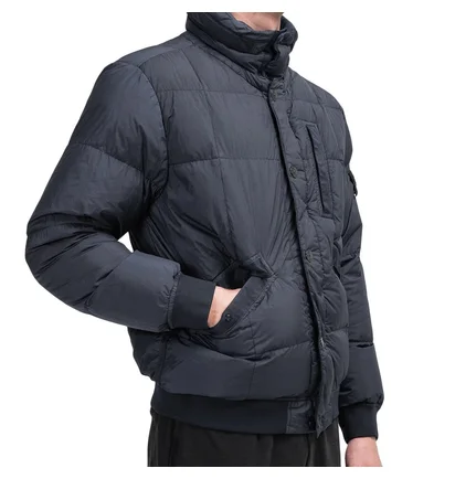 Stone Island Garment Dyed Nylon Down Jacket (Navy)