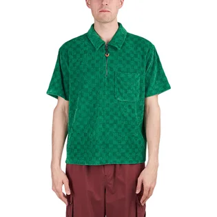 Brain Dead Knit Check Half Zip Shirt (Grün)