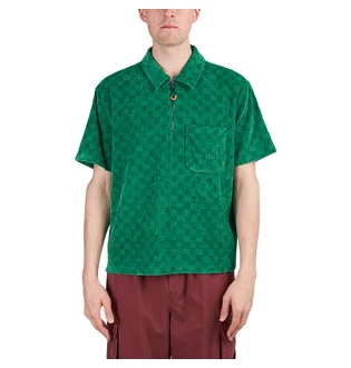 Brain Dead Knit Check Half Zip Shirt (Grün)