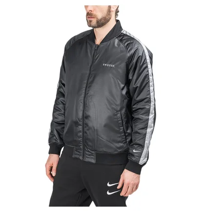 Nike Swoosh Reversible Woven Bomber Jacket (Schwarz)