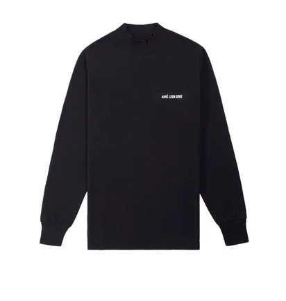 Aimé Leon Dore LS Mockneck Pocket Tee (Schwarz)
