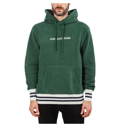 Aimé Leon Dore Reverse Fleece Logo Hoodie (Grün)