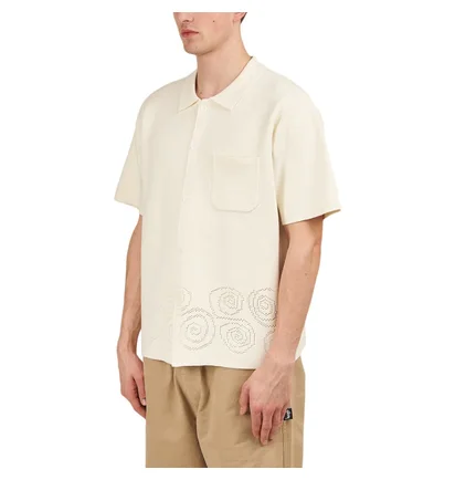 Stüssy Perforated Swirl Knit Shirt (Beige)