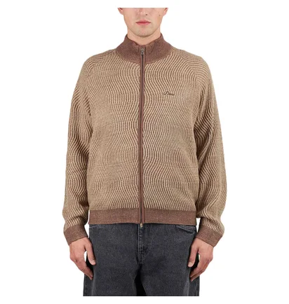 Dime Double Zipper Knit (Beige / Braun)