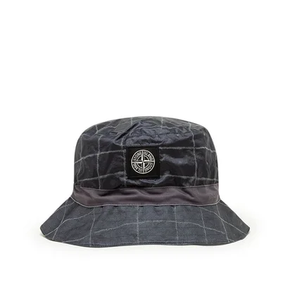 Stone Island Reflective Grid Bucket Hat (Schwarz)