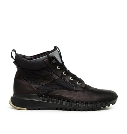Stone Island Garment Dyed Leather Exostrike Boot (Schwarz)