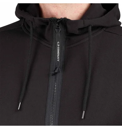 C.P. Company Diagonal Raised Fleece Hooded Sweatshirt (Schwarz)