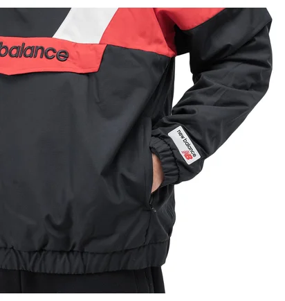 New Balance MT93539 BK Athletics Stadium Insulated Anorak (Schwarz / Weiss / Rot)