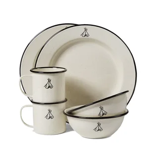 Pendleton Camp Enamelware Dishes (Weiß)