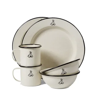 Pendleton Camp Enamelware Dishes (Weiß)