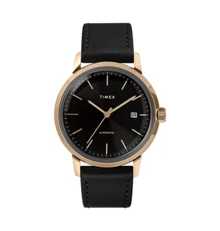 Timex Archive Marlin Automatic 40mm Leather Strap (Schwarz / Gold)