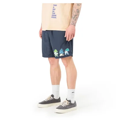 Brain Dead Mushroom Patch Nylon Beach Short (Navy)