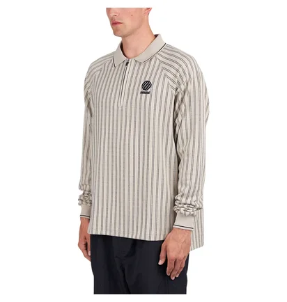 Metalwood Ribbed LS Polo (Beige)