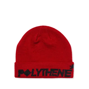 Polythene* Optics Jaquard Logo Beanie (Rot / Schwarz)