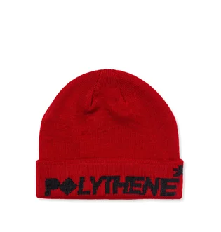 Polythene* Optics Jaquard Logo Beanie (Rot / Schwarz)