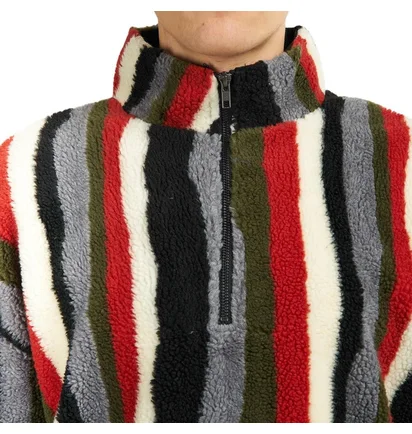 Pleasures Old E Quarter Zip Sherpa Pullover (Multi)