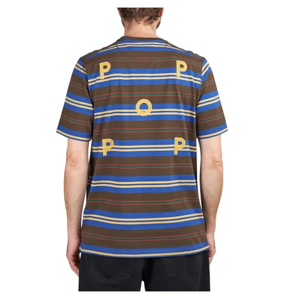 Pop Trading Company Striped Logo T-Shirt (Multi)