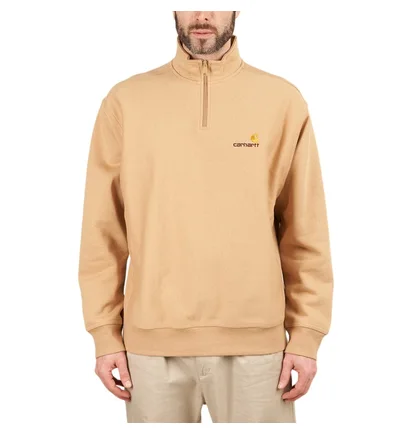 Carhartt WIP Half Zip American Script Sweat (Braun)