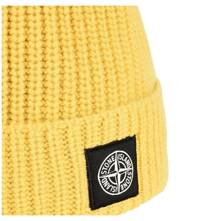 Stone Island Ribbed Beanie (Senfgelb)