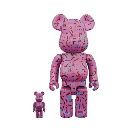 Medicom 100% + 400% Keith Haring V2 Be@rbrick Toy (Lila)