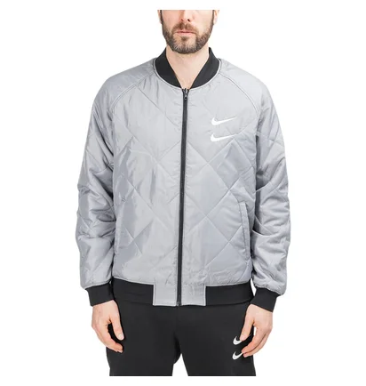 Nike Swoosh Reversible Woven Bomber Jacket (Schwarz)