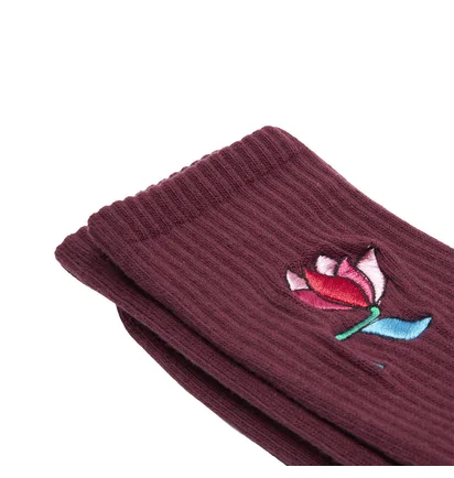 Parra Secret Flower Crew Socks (Dunkelrot)