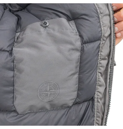 Stone Island Strech Wool Nylon-TC Down Jacket 'Ghost Piece' (Grau)