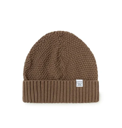 Norse Projects Norse Moss Stitch Beanie (Hellbraun)