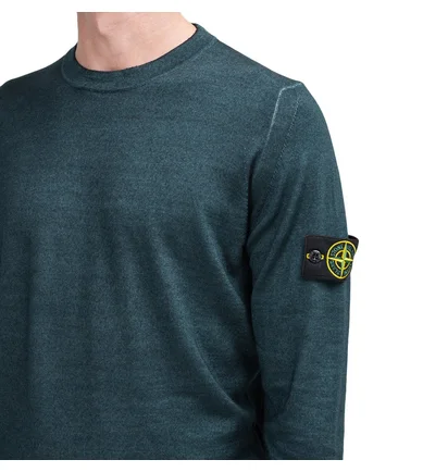 Stone Island Airbrush Wool Longsleeve (Dunkelgrün)