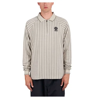 Metalwood Ribbed LS Polo (Beige)