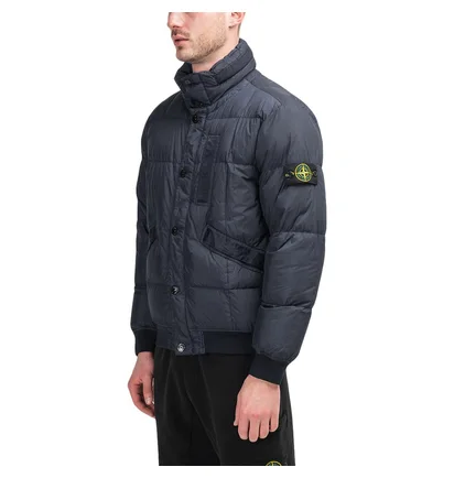 Stone Island Garment Dyed Nylon Down Jacket (Navy)