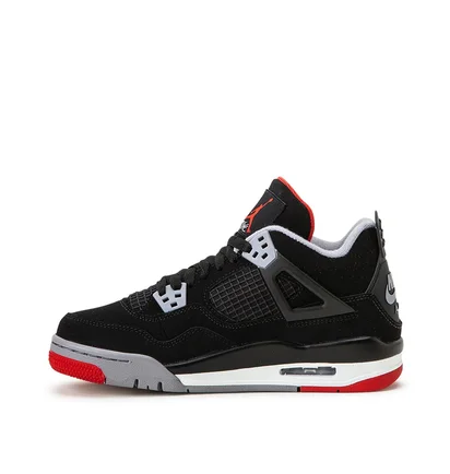 Air Jordan 4 Retro (GS) 'Black Cement' (Schwarz / Rot)