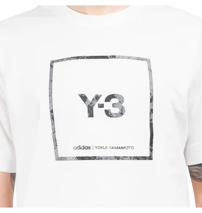 adidas Y-3 Square Label Graphics T-Shirt (Weiß)