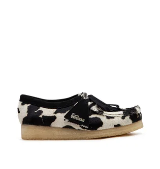 Clarks Originals Wallabee Cow Print HairOn W (Schwarz / Weiß)