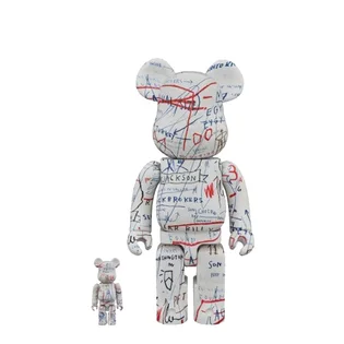 Medicom 100% + 400% Basquiat V2 Be@rbrick Toy (Weiß)