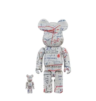 Medicom 100% + 400% Basquiat V2 Be@rbrick Toy (Weiß)