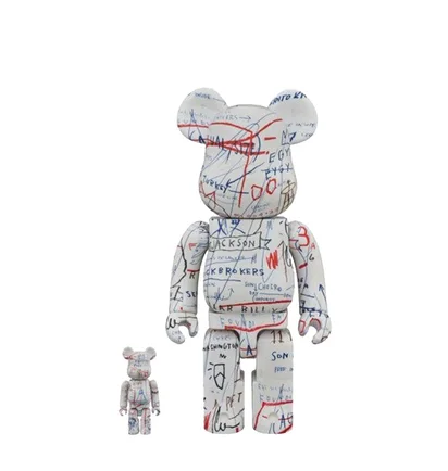 Medicom 100% + 400% Basquiat V2 Be@rbrick Toy (Weiß)