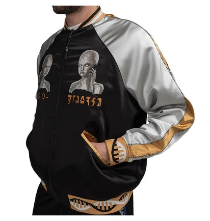 P.A.M. Team Work Reversible Satin Jacket (Schwarz / Grau)