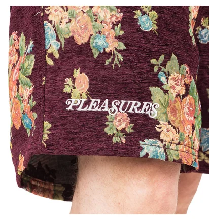 Pleasures Dejavu Floral Shorts (Bordeaux)