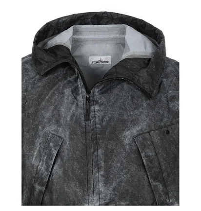 Stone Island Membrana 3L Dust Color Finish Jacket (Schwarz)