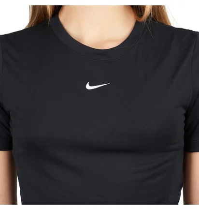 Nike W NSW ESSNTL TEE SLIM CRP (Schwarz)