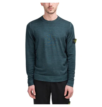 Stone Island Airbrush Wool Longsleeve (Dunkelgrün)